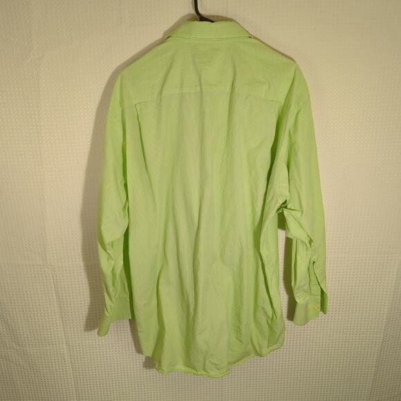 Nautica 17 32/33 Green Stripe Dress Shirt Men’s Long Sleeve Button Front Casual - Picture 3 of 3